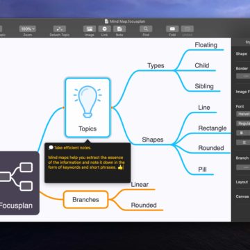 Focusplan è una nuova app di mind mapping e brainstorming per Mac