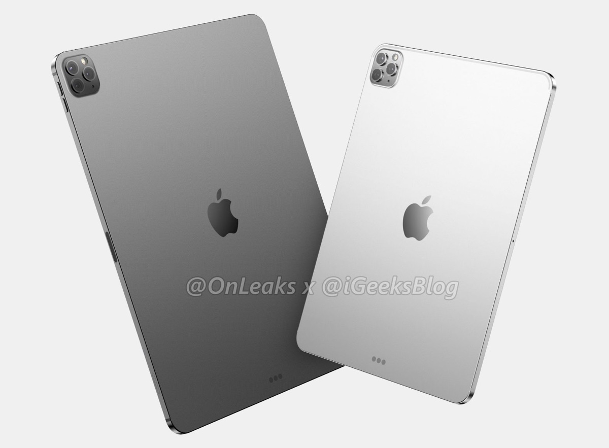 I render iPad Pro 2020 mostrano la tripla fotocamera in stile iPhone 11 Pro