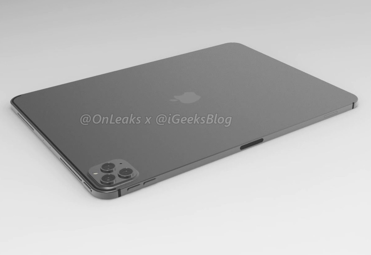 I render iPad Pro 2020 mostrano la tripla fotocamera in stile iPhone 11 Pro