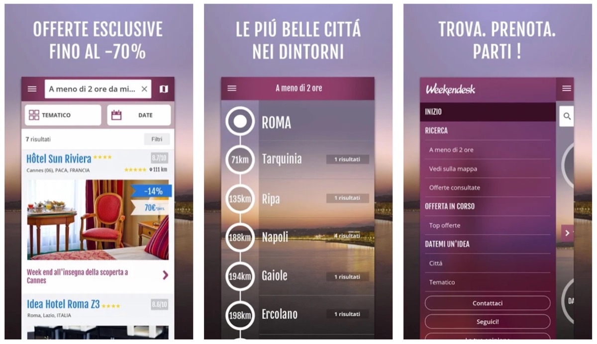 Con l’app Weekendesk l’idea per la gita fuori porta arriva dallo smartphone Con l’app Weekendesk l’idea per la gita fuori porta arriva dallo smartphone