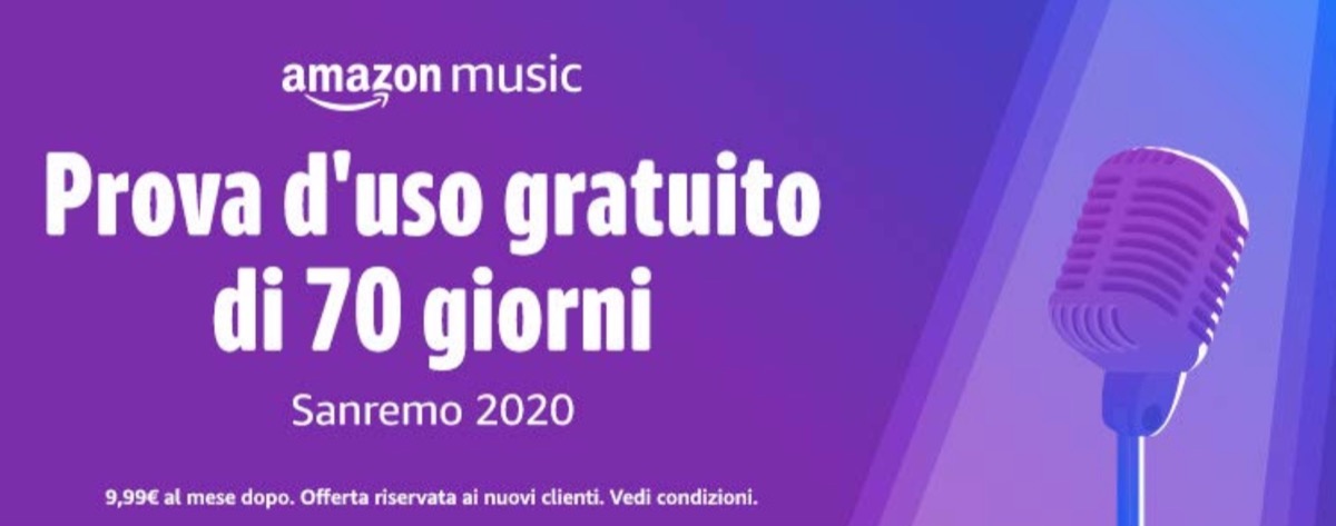 Offerta Sanremo 2020, Amazon Music Unlimited è gratis per 70 giorni