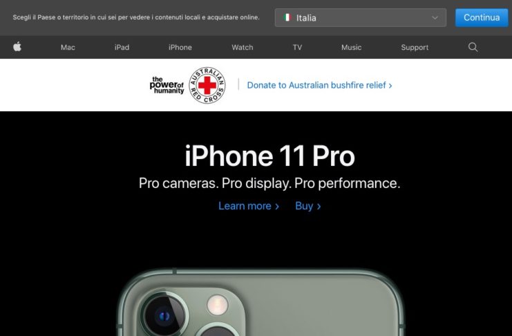 Apple lancia la campagna contro gli incendi in Australia