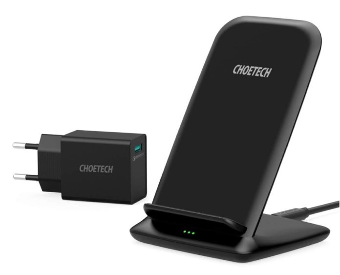 Caricabatterie wireless da tavolo con alimentatore QC 3.0 incluso a 16,79 euro