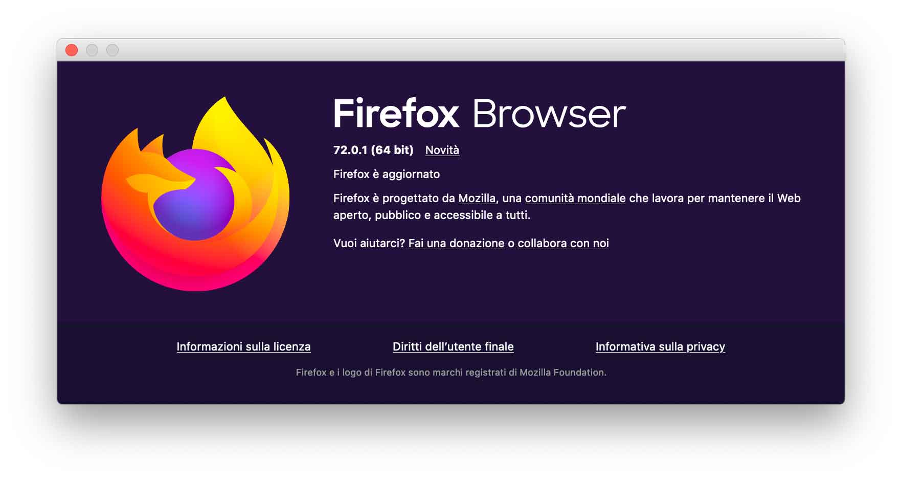La versione 72.01 di Firefox risolve una gravissima vulnerabilità
