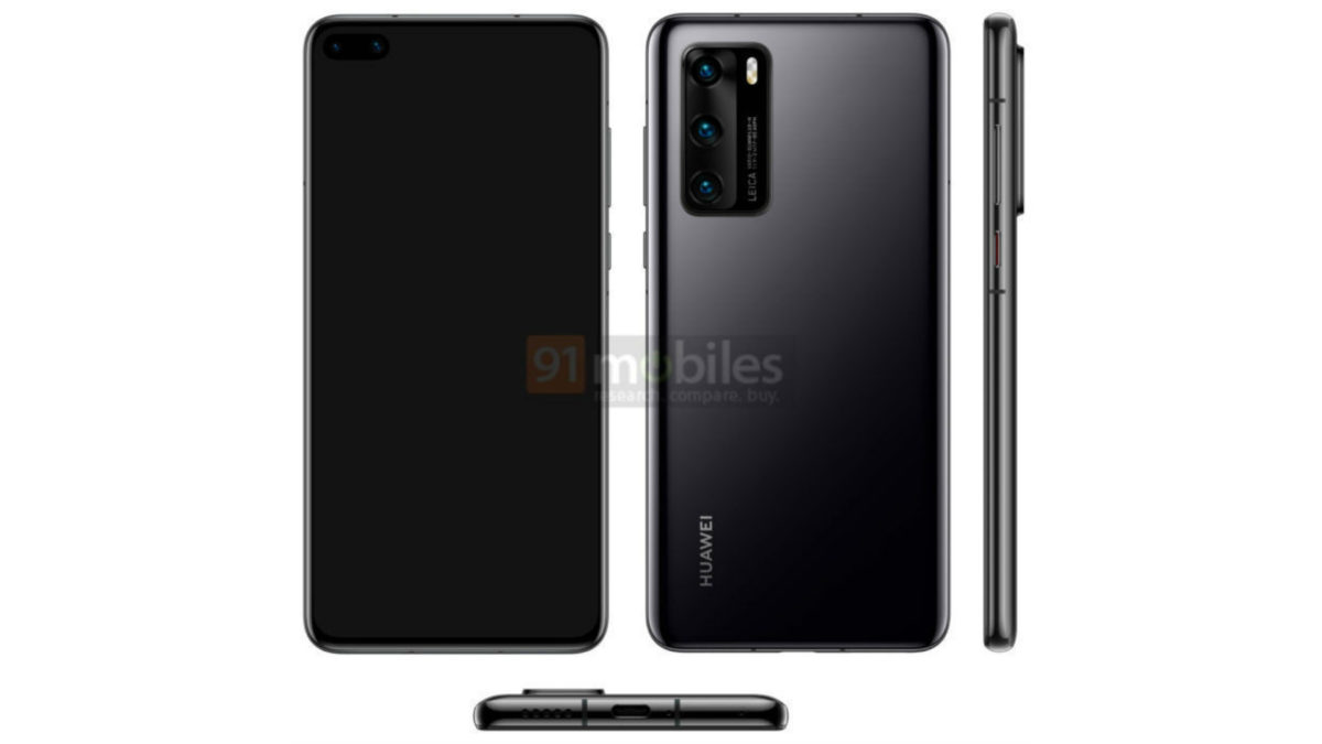 Huawei P40 si mostra ancora in nuovi render molto dettagliati