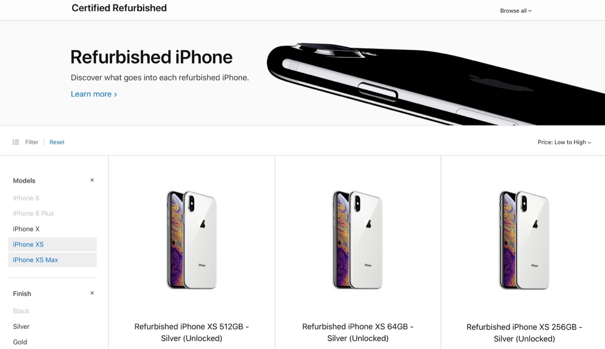 apple comincia a vendere iphone xs e max ricondizionati