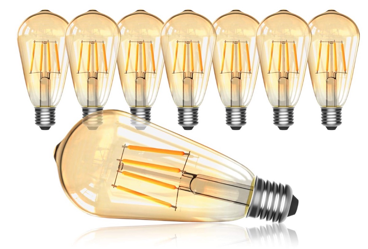 Otto lampadine a filamento LED scontate del 70% con un codice