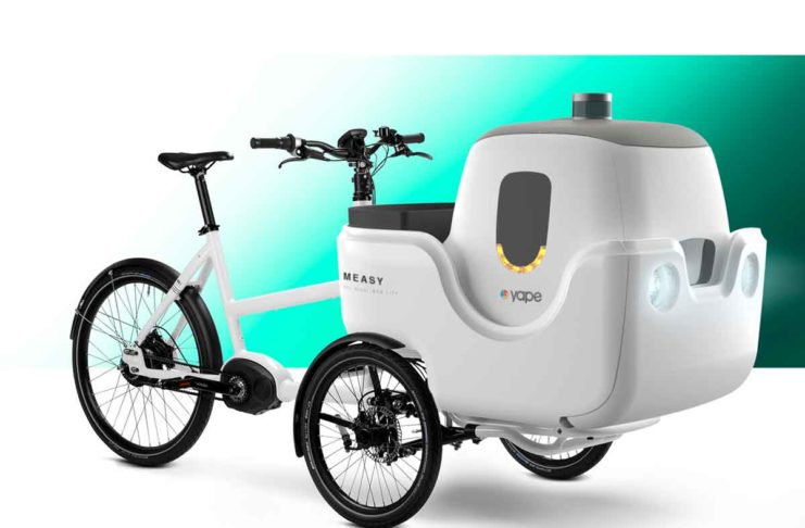 Measy, la cargo-bike per il delivery di cibo che impedisce le cadute per lo sbilanciamento del carico