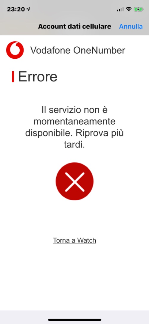 Vodafone OneNumber per Apple Watch non funziona e gli utenti pagano