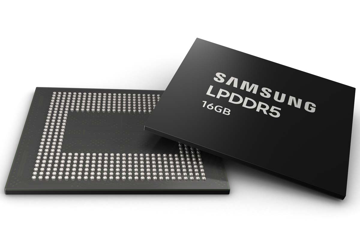 Samsung ha avviato la produzione di DRAM 16GB LPDDR5 per smartphone premium di futura generazione