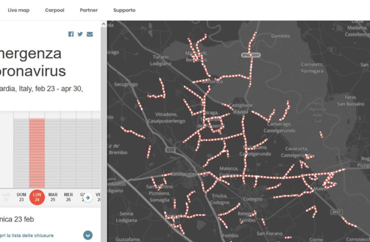 Coronavirus nel Nord Italia, la community di Waze si mobilita