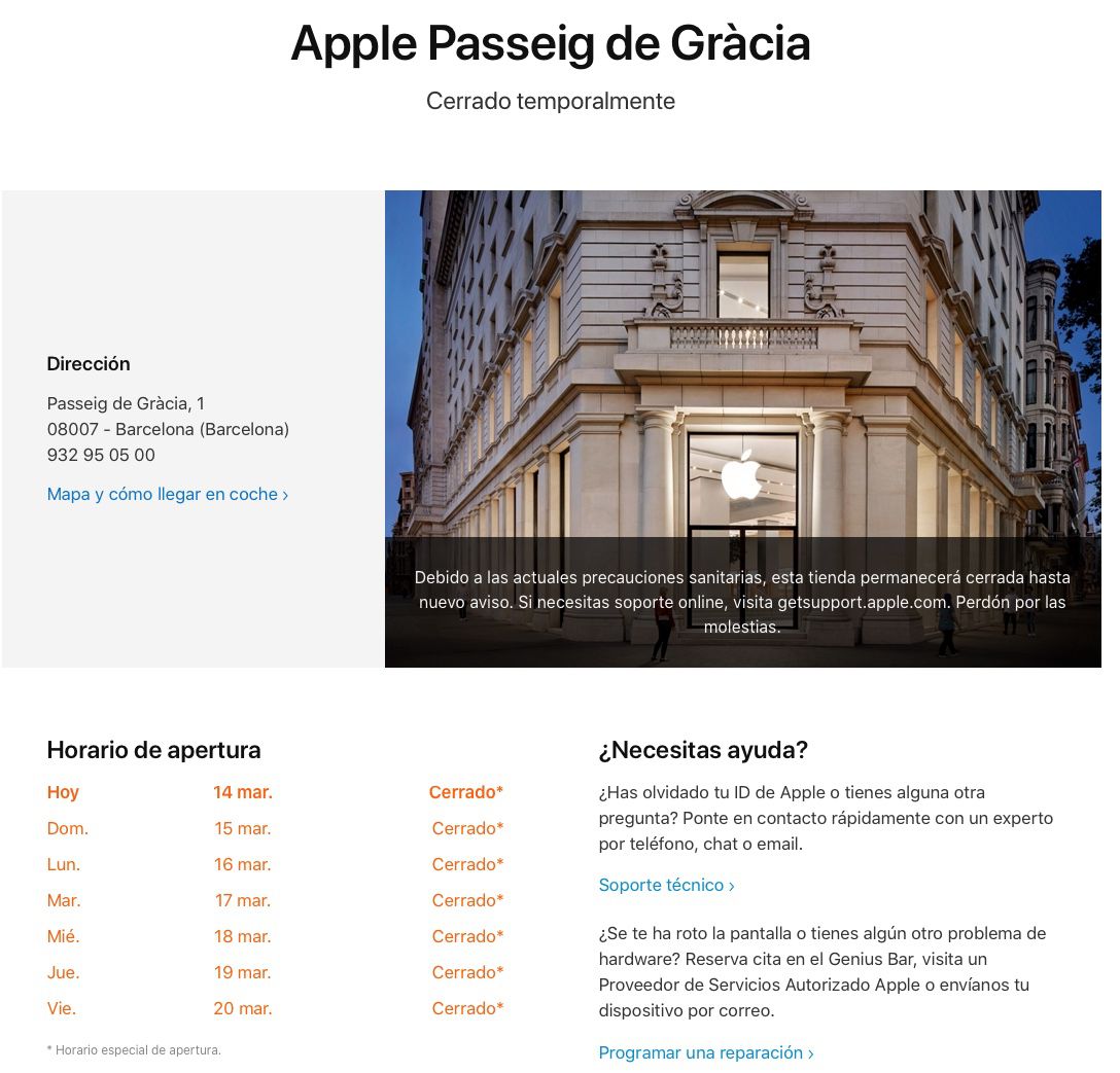 Coronavirus, Apple chiude tutti i negozi al dettaglio in Spagna Coronavirus, Apple chiude tutti i negozi al dettaglio in Spagna