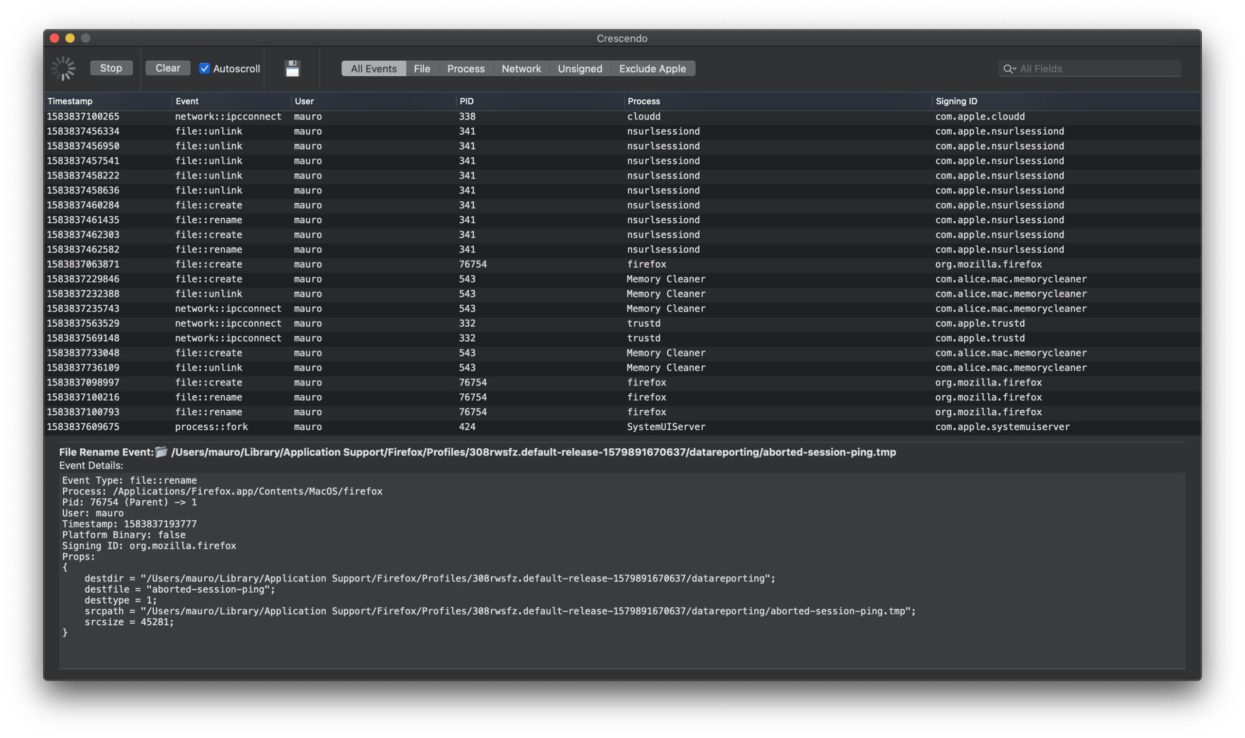 Crescendo, è un tool per conoscere tutte le attività in esecuzione sul Mac Crescendo, è un tool per conoscere tutte le attività in esecuzione sul Mac