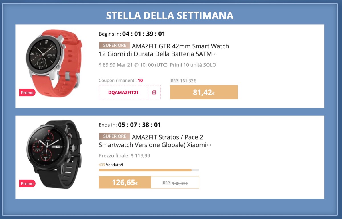 Smartwatch in offerta su Gearbest a partire da 10 euro