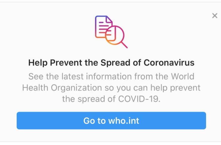informazioni su coronavirus anche via instagram