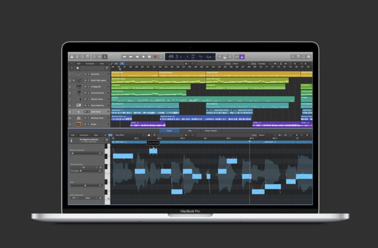 Sul sito web di Apple la schermata di una versione di Logic Pro X con i Live Loops