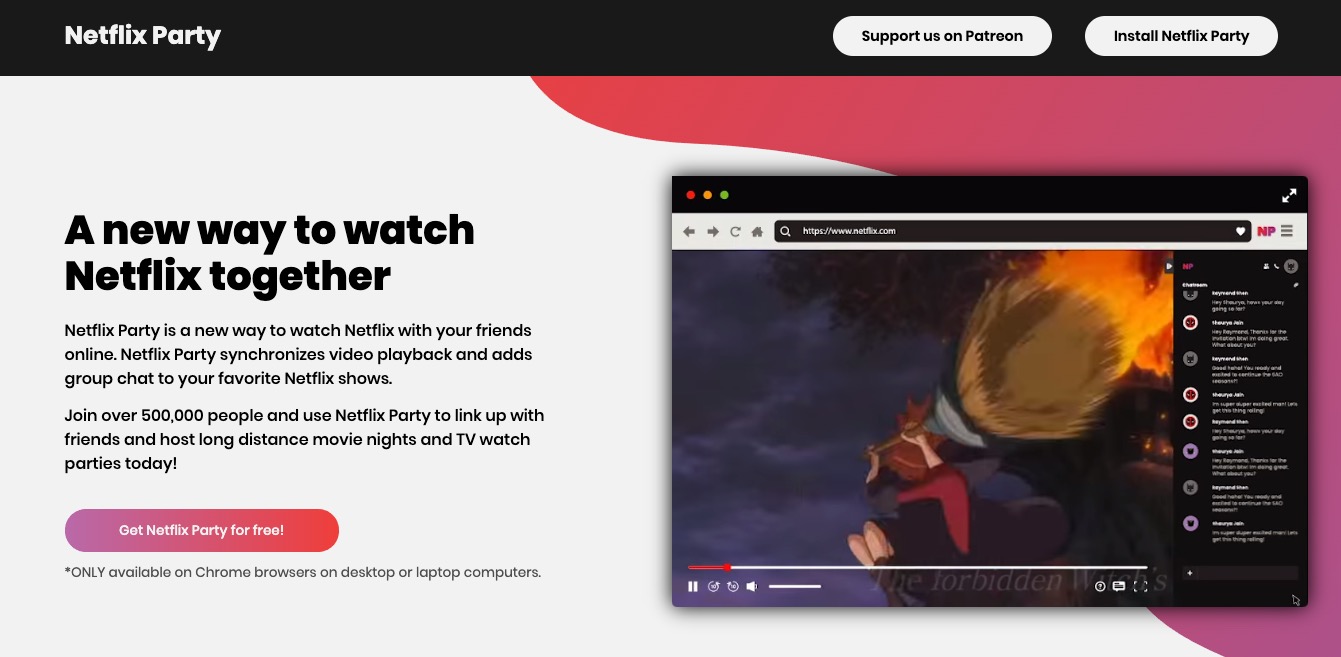 Netflix Party, per guardare film in compagnia ognuno a casa sua Netflix Party, per guardare film in compagnia ognuno a casa sua