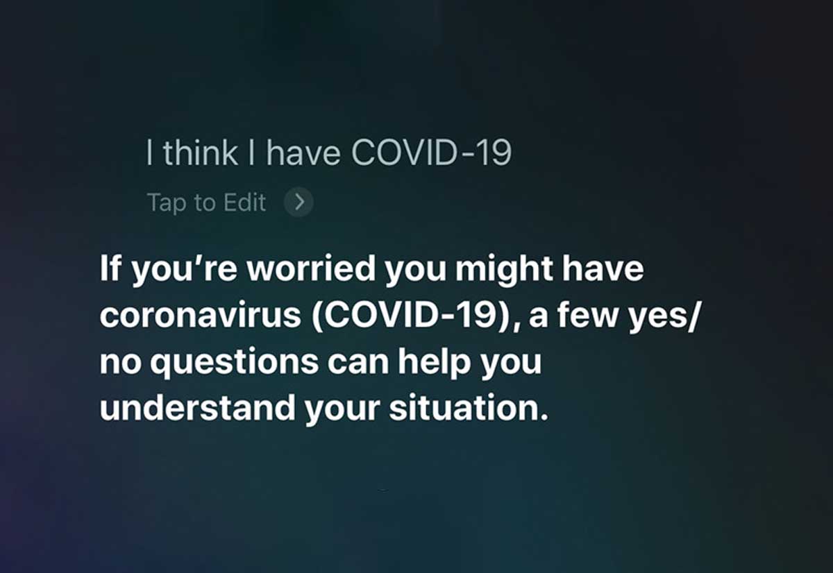 Negli USA Siri offre un primo supporto per chi ritiene di essere affetto da COVID-19