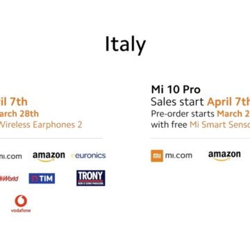 Xiaomi Mi 10, Mi 10 Pro e Mi 10 Lite ufficiali, dal 7 aprile in Italia da 349 euro