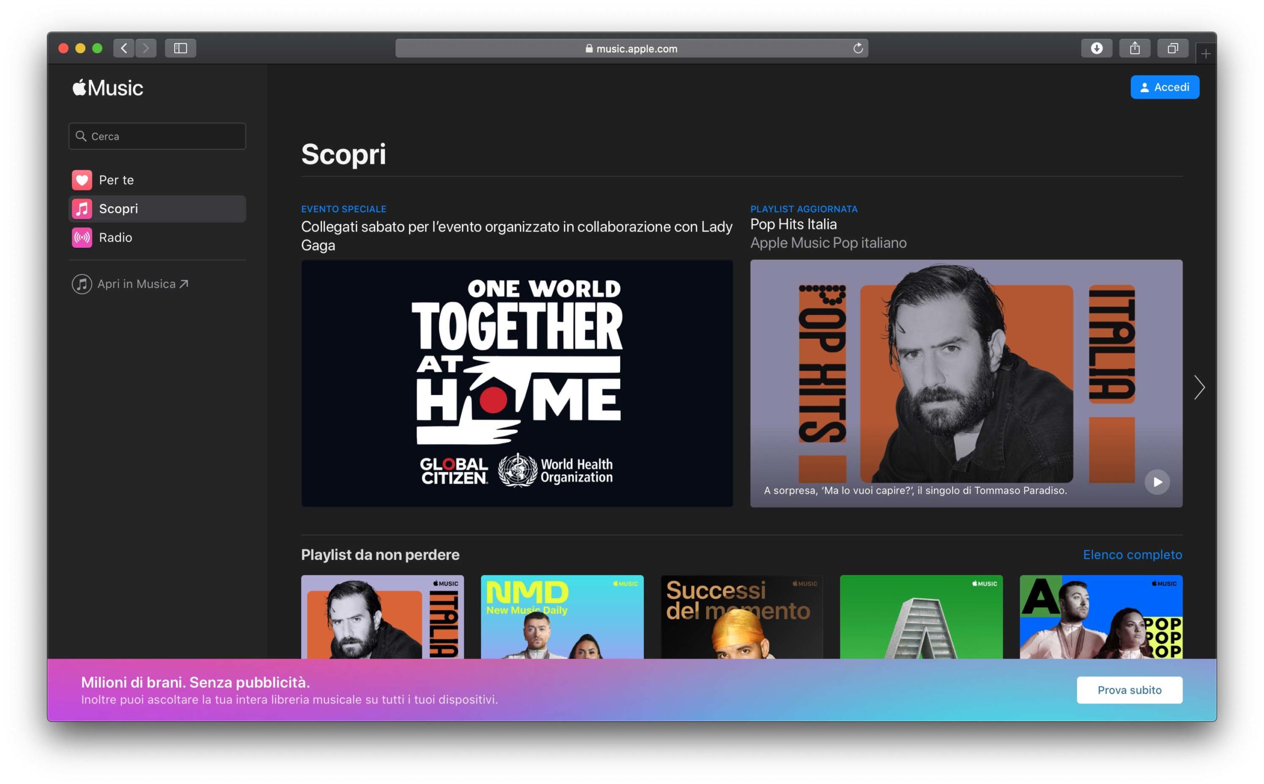 La versione web di Apple Music non è più una beta