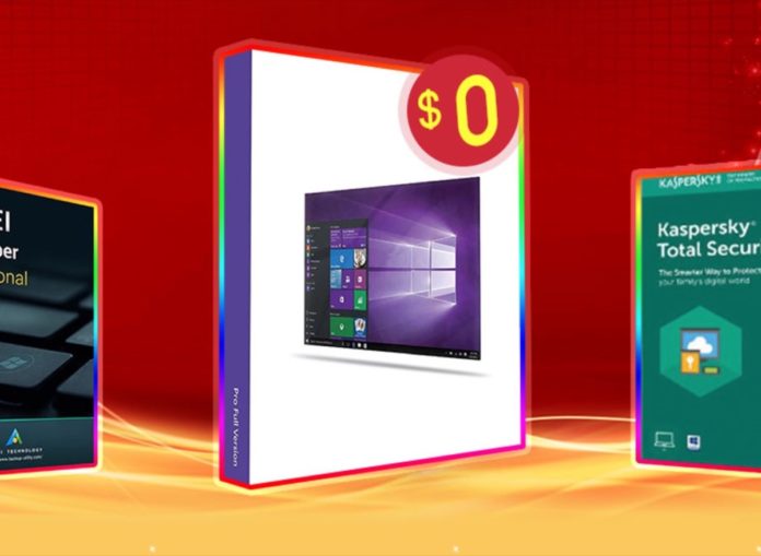 Windows 10 Pro in licenza gratis comprando uno dei software in sconto fino al 60%