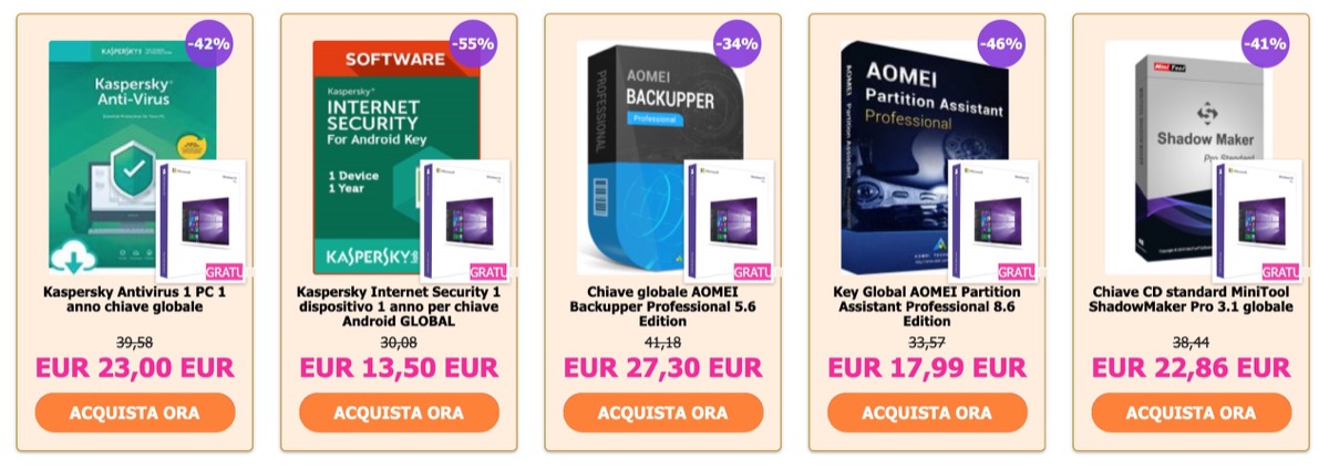 Windows 10 Pro in licenza gratis comprando uno dei software in sconto fino al 60%