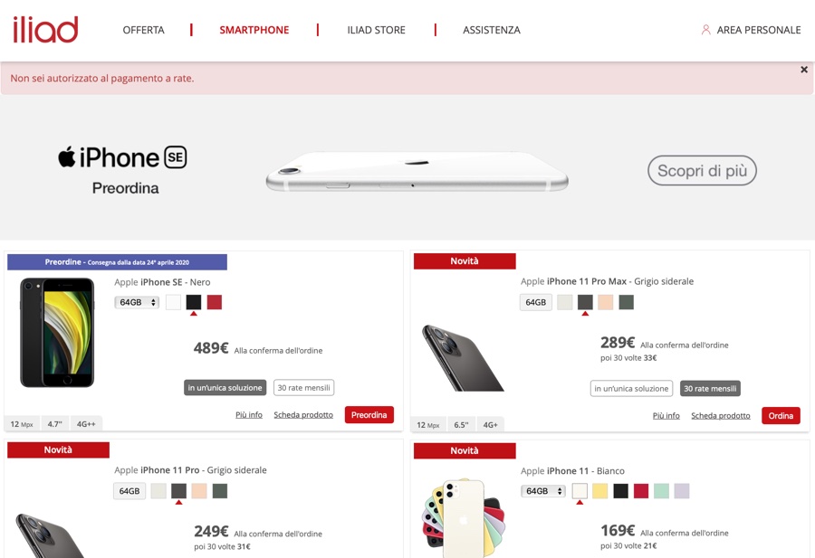 iPhone SE 2020 si preordina su iliad con consegna il 24 aprile