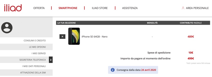 iPhone SE 2020 si preordina su iliad con consegna il 24 aprile