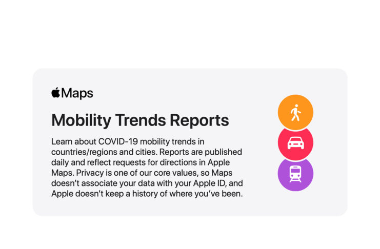 Apple rende disponibili i dati sulla mobilità per contribuire alla lotta contro il COVID-19