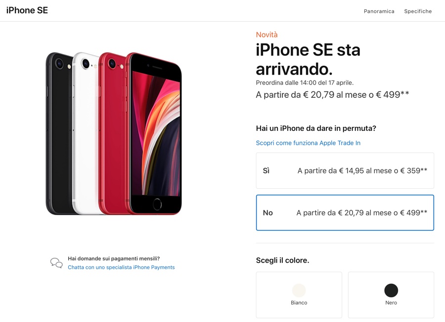 Preordini iPhone SE 2020 iniziati, arriva il 24 aprile