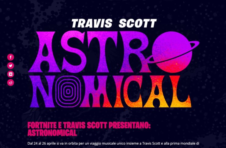 Il concerto “Fortnite” di Travis Scott ha attirato 12,3 milioni di spettatori
