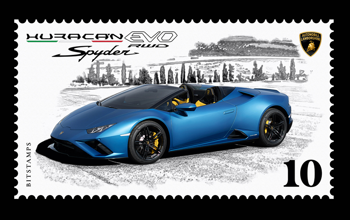 Lamborgini, un francobollo digitale da collezione
