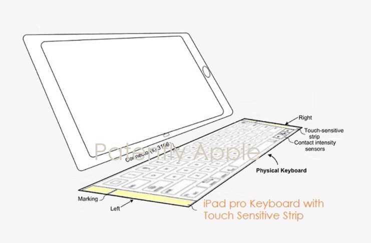 In un brevetto di Apple una tastiera per iPad Pro con fasce laterali touch