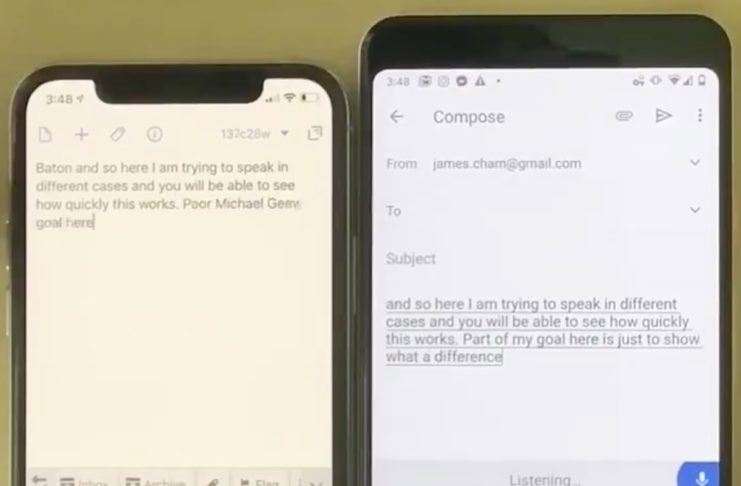 iPhone è più lento di Google Pixel nel test di dettatura