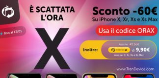 iPhone X, XR, XS e XS Max scontati di -60€: su TrenDevice scatta l’ora X