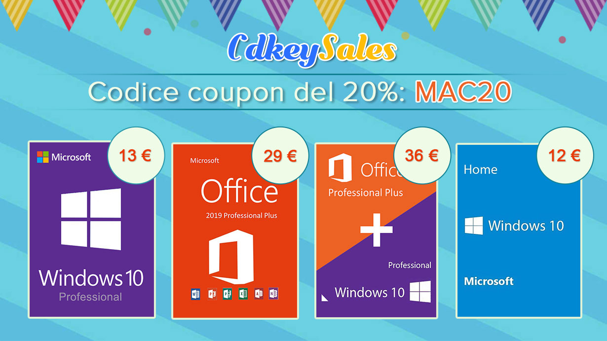 Licenze Windows 10 in offerta a partire da 11,73 euro: l’edizione Pro a 13,33 euro