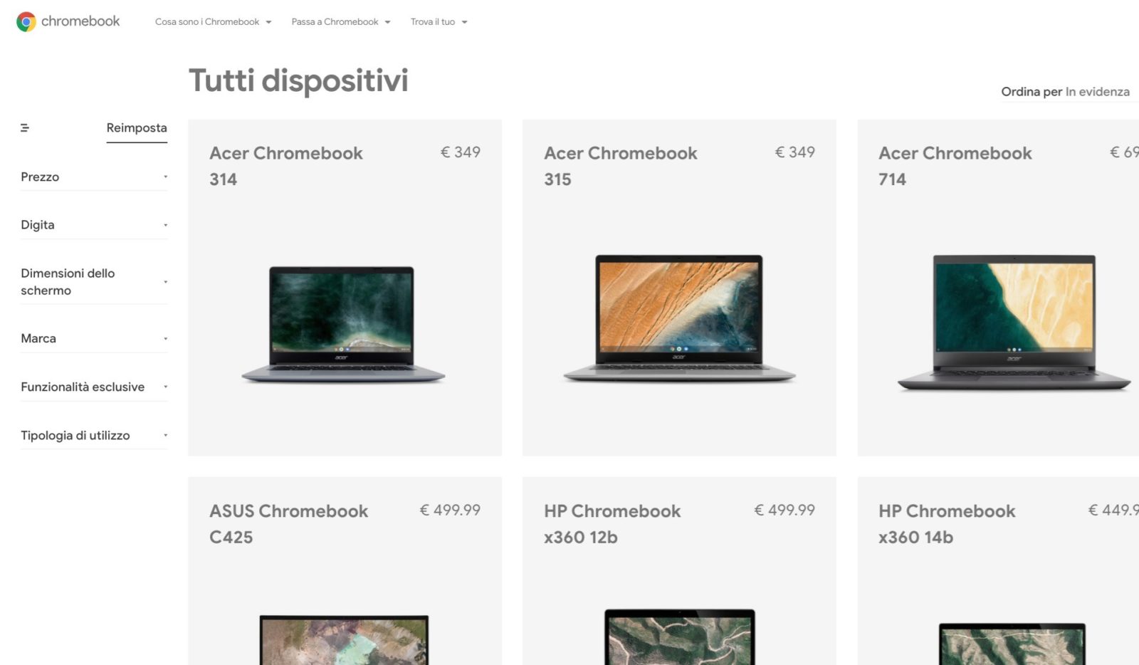 I Chromebook di Google tornano ufficialmente in Italia: disponibile il sito in italiano I Chromebook di Google tornano ufficialmente in Italia: disponibile il sito in italiano