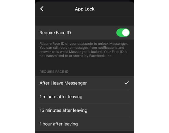 Facebook testa Face ID e Touch ID per l’app Messenger su iOS