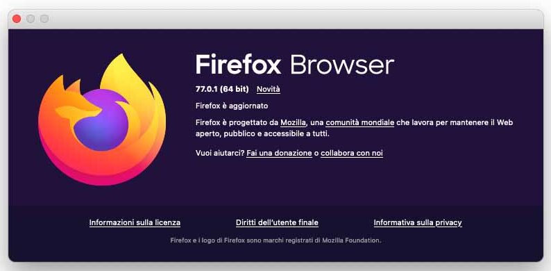 Le future versioni di Firefox non funzioneranno più su macOS Mavericks, Yosemite, El Capitan