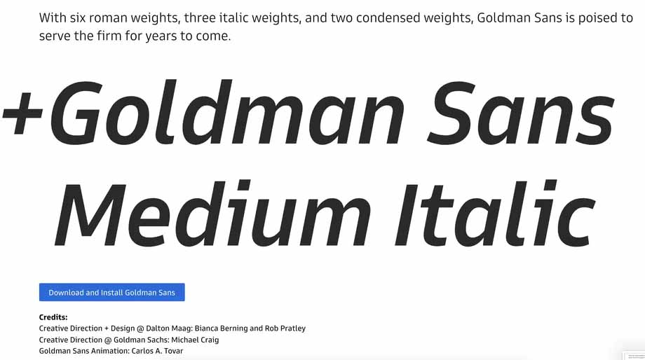 Goldman Sachs ha presentato un font ma non potete usarlo per criticare la banca di affari