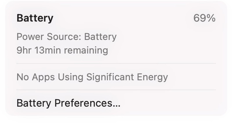 Con macOS Big Sur dettagli sull’utilizzo della batteria come su iPhone