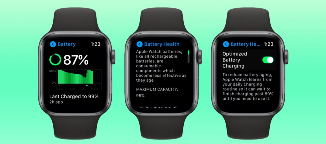 Anche watchOS 7 aggiunge la gestione dello stato batteria Apple Watch