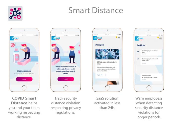 “Costanza” è l’app per la distanza da abbinare a un badge o braccialetto “Costanza” è l’app per la distanza da abbinare a un badge o braccialetto