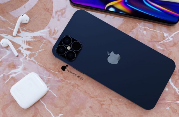 Come sarebbe iPhone 12 in blu navy e stile iPhone 4