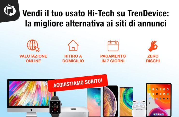 Vendi il tuo usato Hi-Tech in pochi minuti, senza rischi e incassando denaro: TrenDevice è la migliore alternativa ai siti di annunci