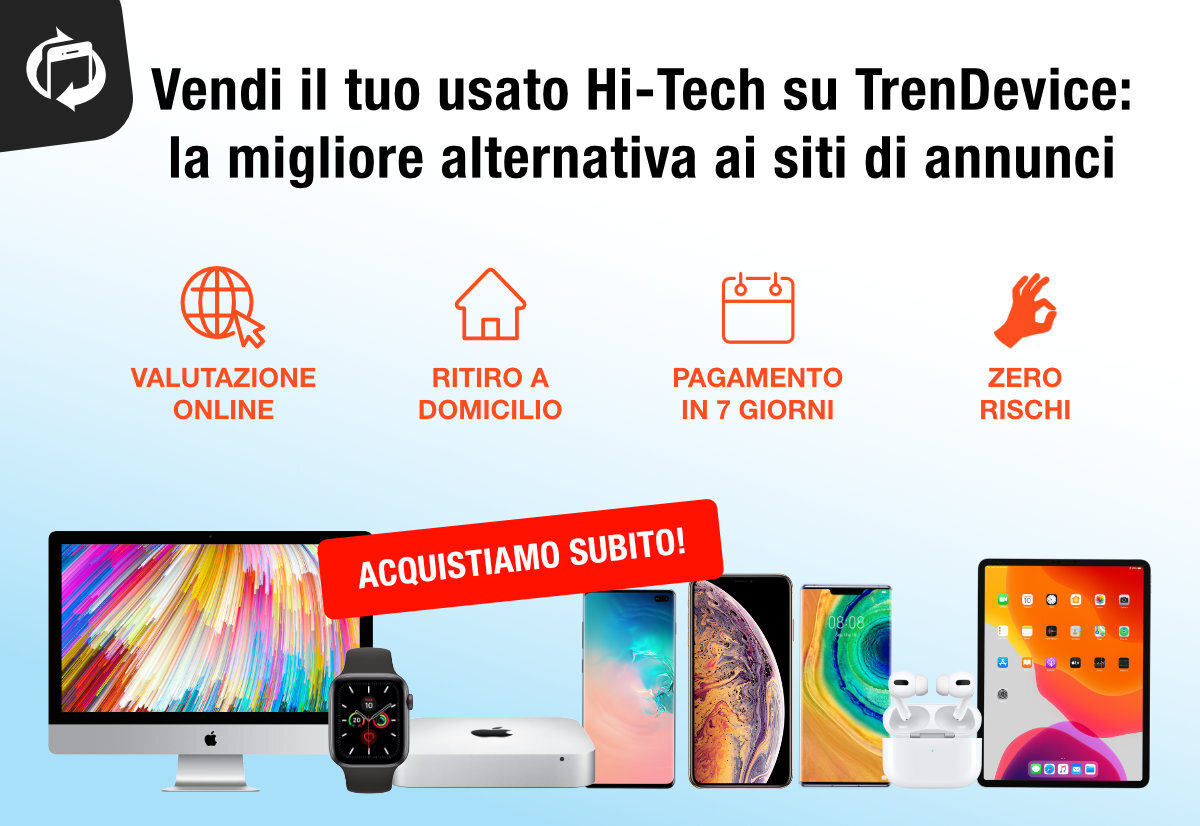 Vendi il tuo usato Hi-Tech in pochi minuti, senza rischi e incassando denaro: TrenDevice è la migliore alternativa ai siti di annunci