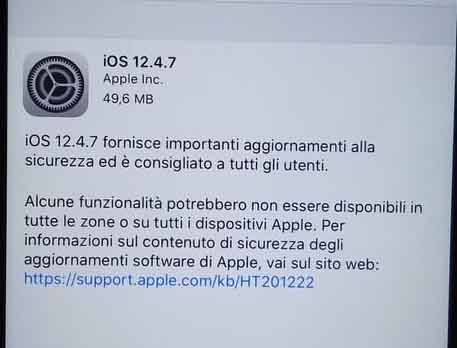 Disponibile iOS 12.4.8 per i dispositivi non compatibili con iOS 13