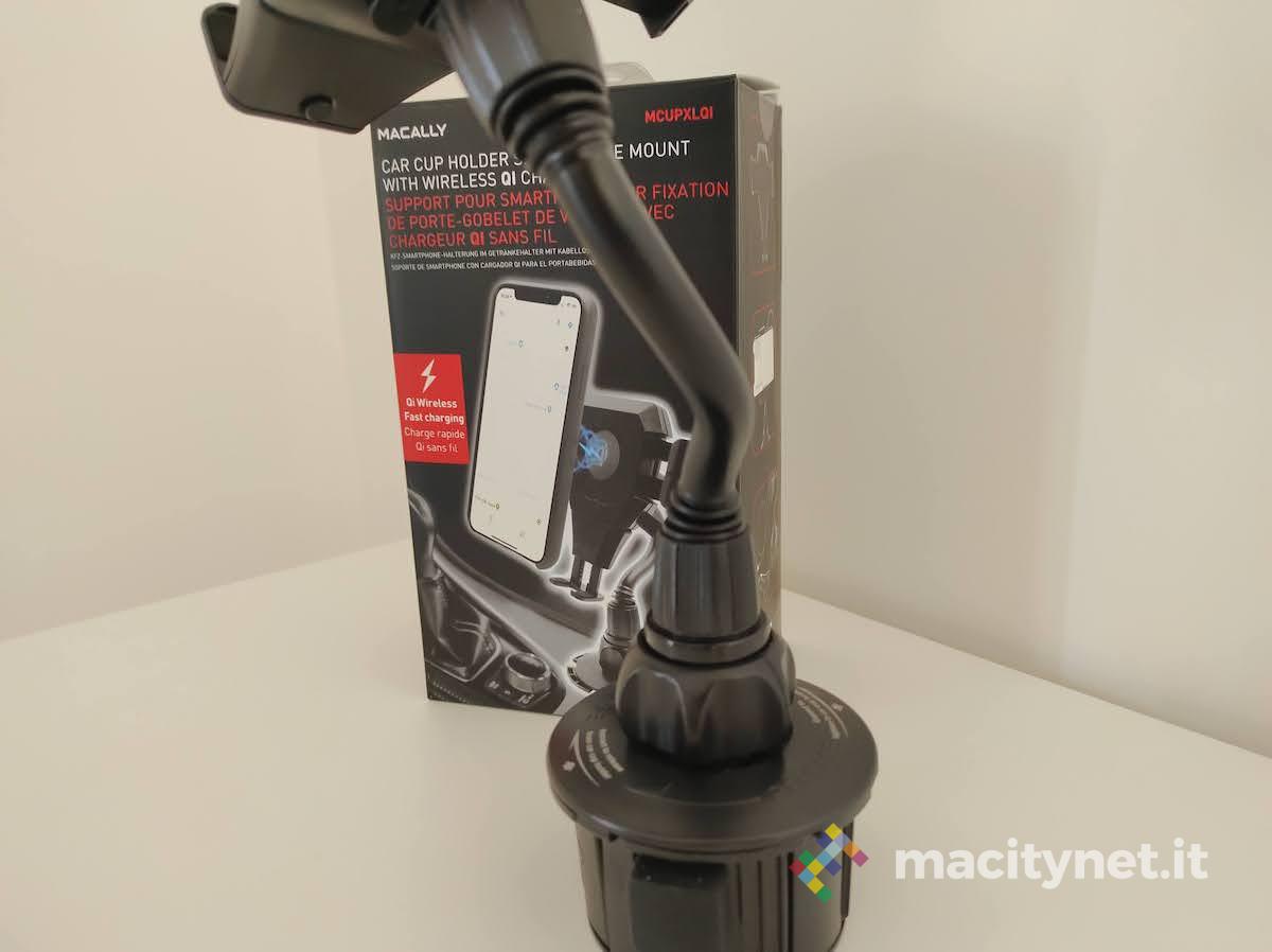 Recensione Macally MCUPXLQI, il supporto smartphone per portabicchieri con ricarica wireless