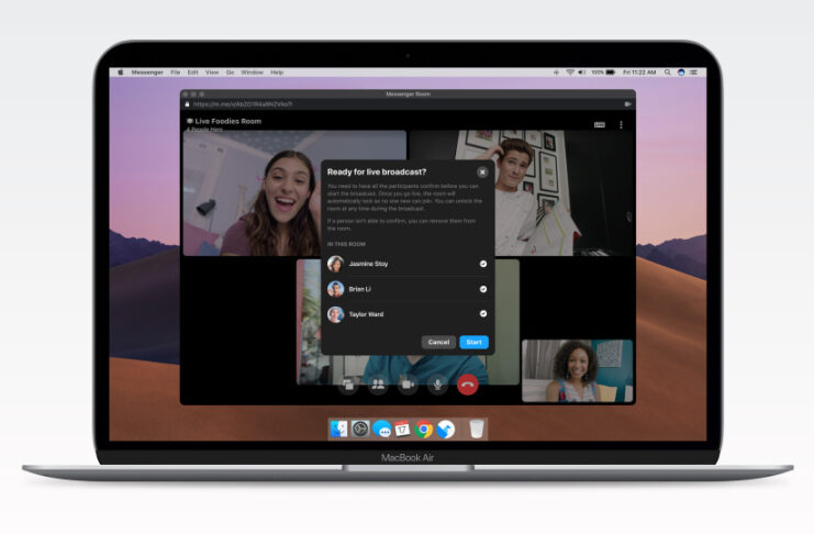Facebook permetterà di trasformare Messenger Rooms in trasmissioni in diretta