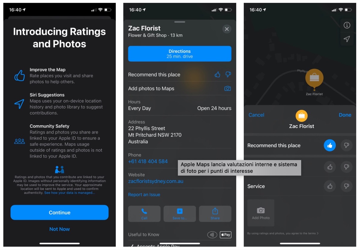 Apple Mappe sta per sganciarsi da Yelp, TripAdvisor e Foursquare per le recensioni